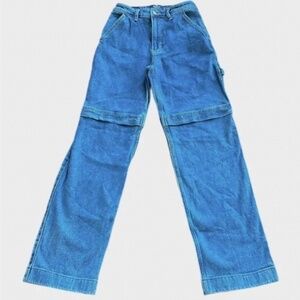 Hollister Ultra High Rise Dad jeans Carpenter Stretch Denim Womens 25 waist (1R)